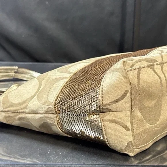 Coach Metallic Gold Signature Tote